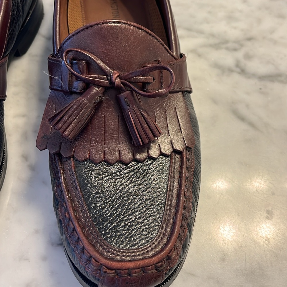 Johnston & Murphy Brown $ Black Slip-On Loafers men’s size 9 1/2 - Picture 3 of 8